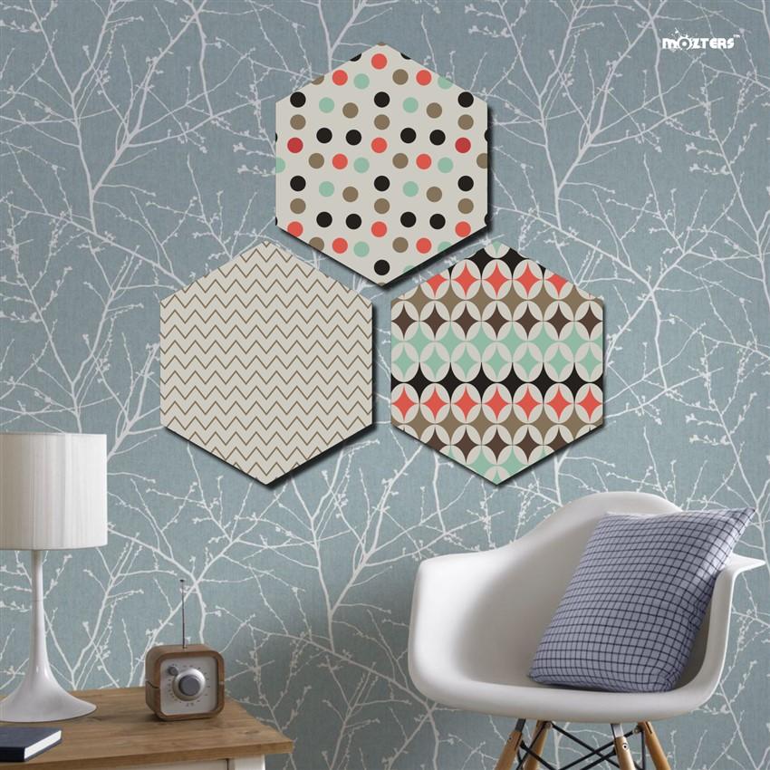 5-g Abstract Pattern Geometric Art Hexter Set of 3 - Image 1