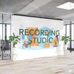 Recording Studio Colorful Illustrations Wall Decal