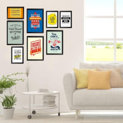 Solimo Motivational Quotes Wall Frames 8 PANEL SET – ARTAVIA PRINT MART