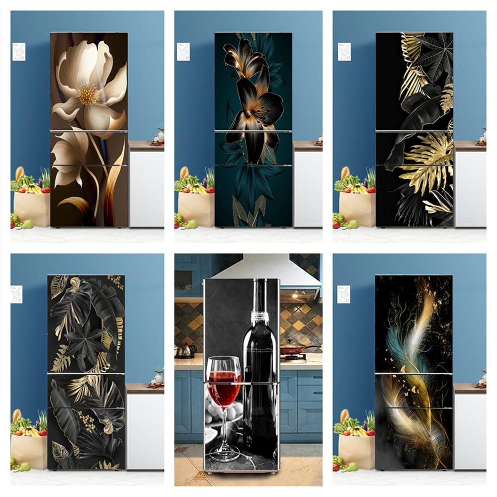 Black Style Waterproof Refrigerator Sticker - Artavia Vinyl Fridge Sticker