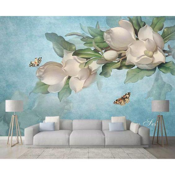 "Elegant Scorpion Flower 3D Mural - Modern Home Wall Art"