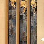 Tall Skinny Canvas Panels - 6"x48" - Gold Metal Leaf Art