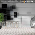 Geometric Surface Black and White Wallpaper