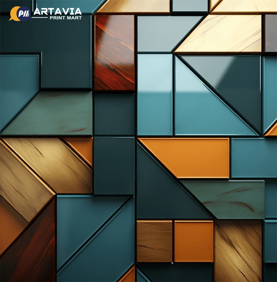 artavia (2) Modern Geometric Wood and Teal Accent Wallpaper - Image 1