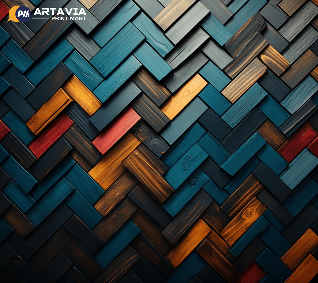 artavia (3) Multicolor Herringbone Wood Wallpaper - Image 1
