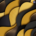 3d Realistic black background with golden textures wallpaper