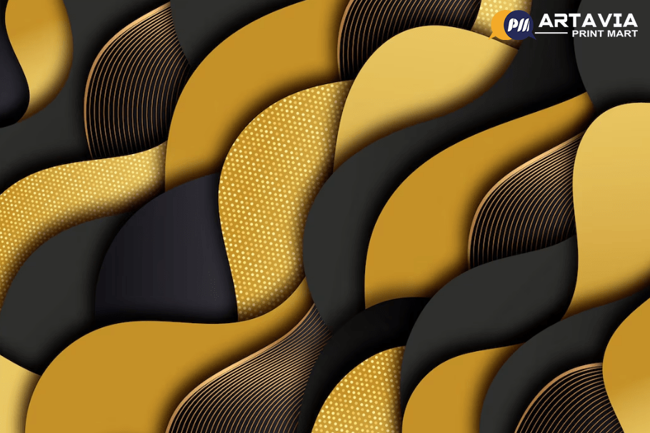 artavia gga 3d Realistic black background with golden textures wallpaper - Image 1