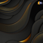 3d Realistic black background with golden textures wallpaper