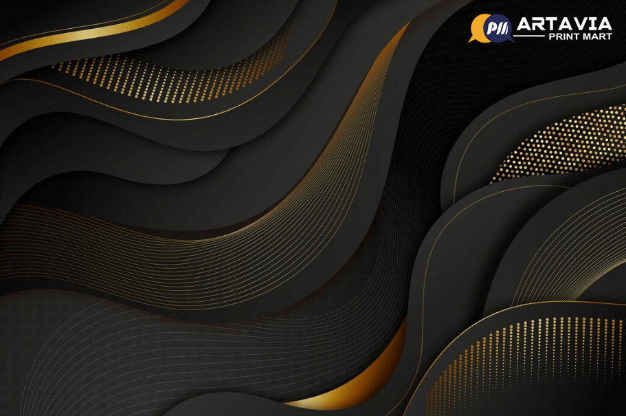 artavia hss 3d Realistic black background with golden textures wallpaper - Image 1
