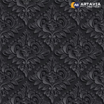 3d Dark damask seamless pattern wallpaper