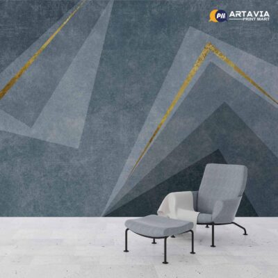 3D Flex Blue Geometric Art Wallpaper
