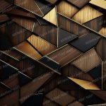 3d geomatric gold and dark tones wallpaper
