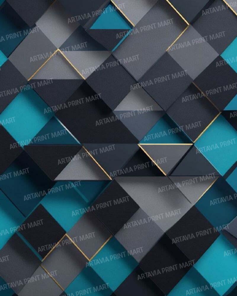 artavia 3d dark blue geomatric abstract wallpaper - Image 1