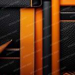 3d Orange and Black leather wallpaper