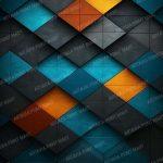 3d geometrical background in black orange and blue wallpaper