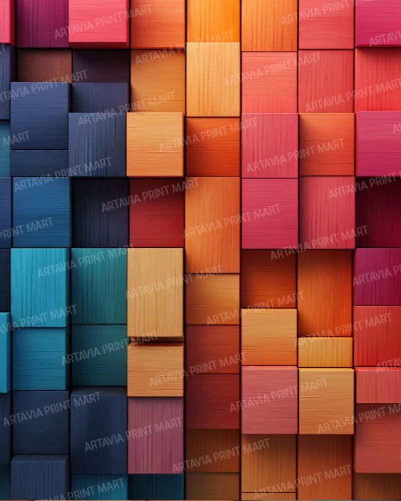 artavia 3d Colourful blocks wallpaper - Image 1