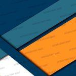 3d blue and orange geomatric wallpaper