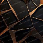 3d opulent black and gold geometric wallpaper