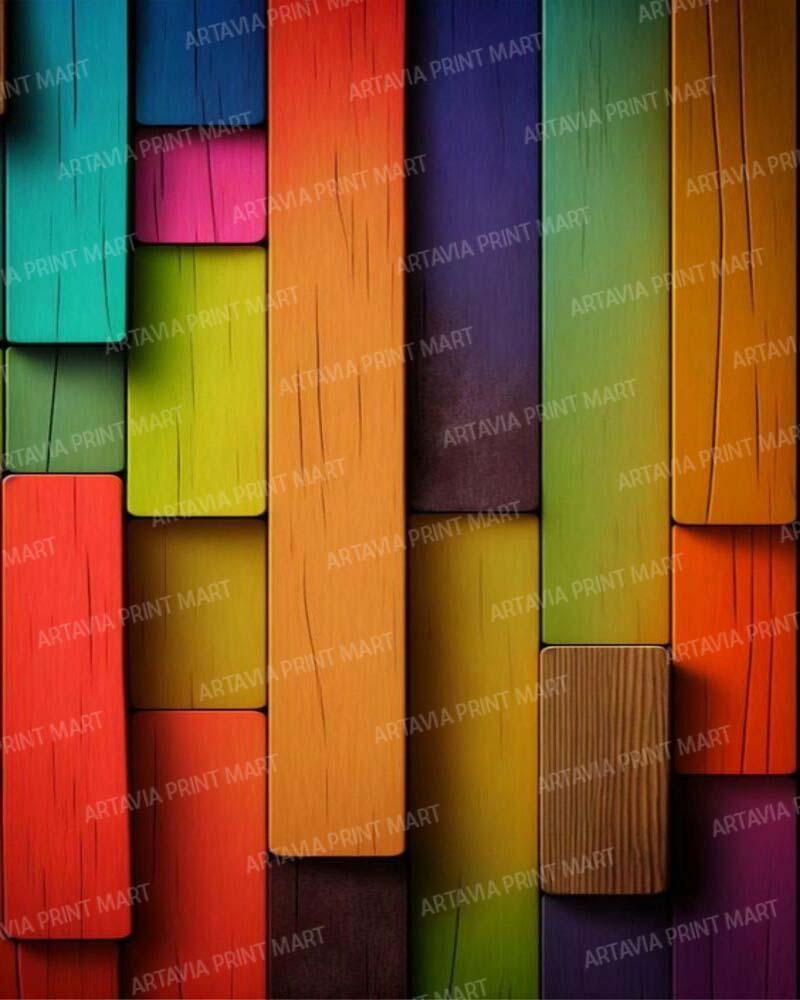 artavia 3d colourfull wooden texture wallpaper - Image 1