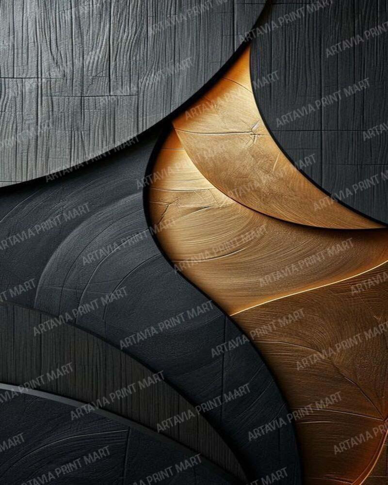 artavia 3d Black and Gold wavy wallpaper - Image 1