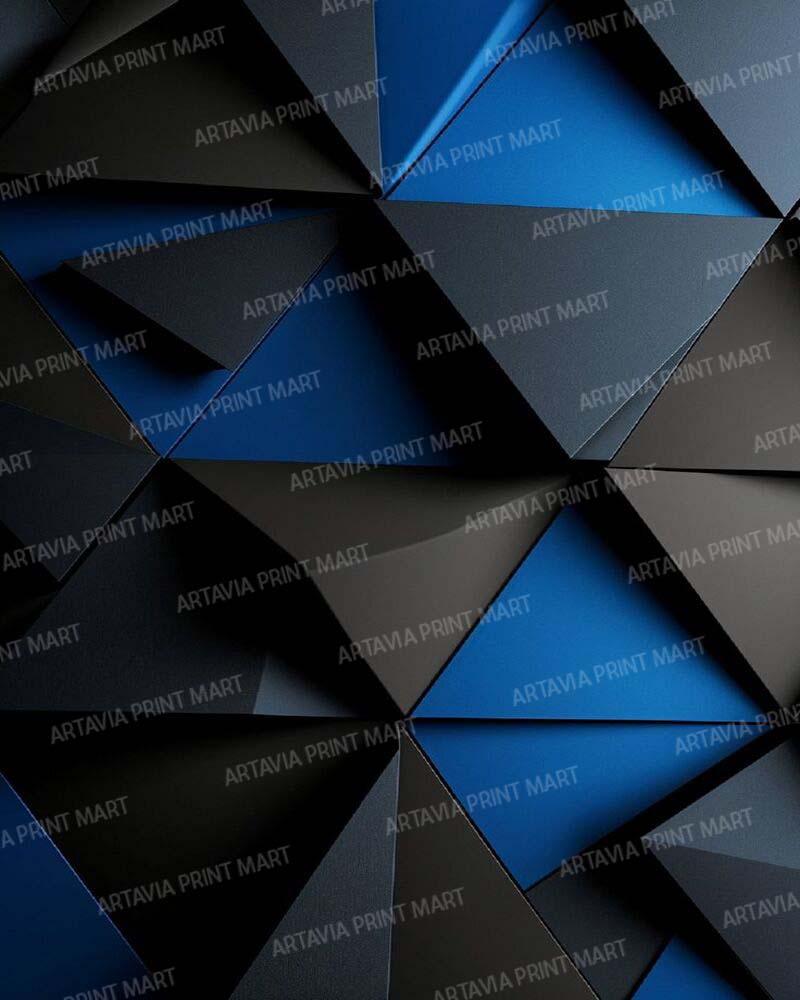 artavia 3d blue and black geomatric wallpaper - Image 1