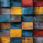 3d colorfull wooden blocks wallpaper