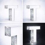 3D Silver Edge Glitter Channel Letter with Acrylic Face (LED Glow) - Image 6