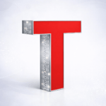 LED side glow 3D silver edge glitter channel letter for outdoor signage