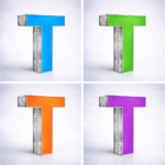Custom 3D silver edge glitter channel letter set with acrylic face and LED lighting
